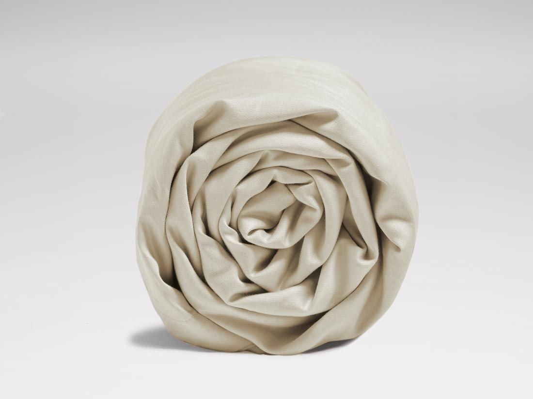 Laken katoen satijn sandy grey