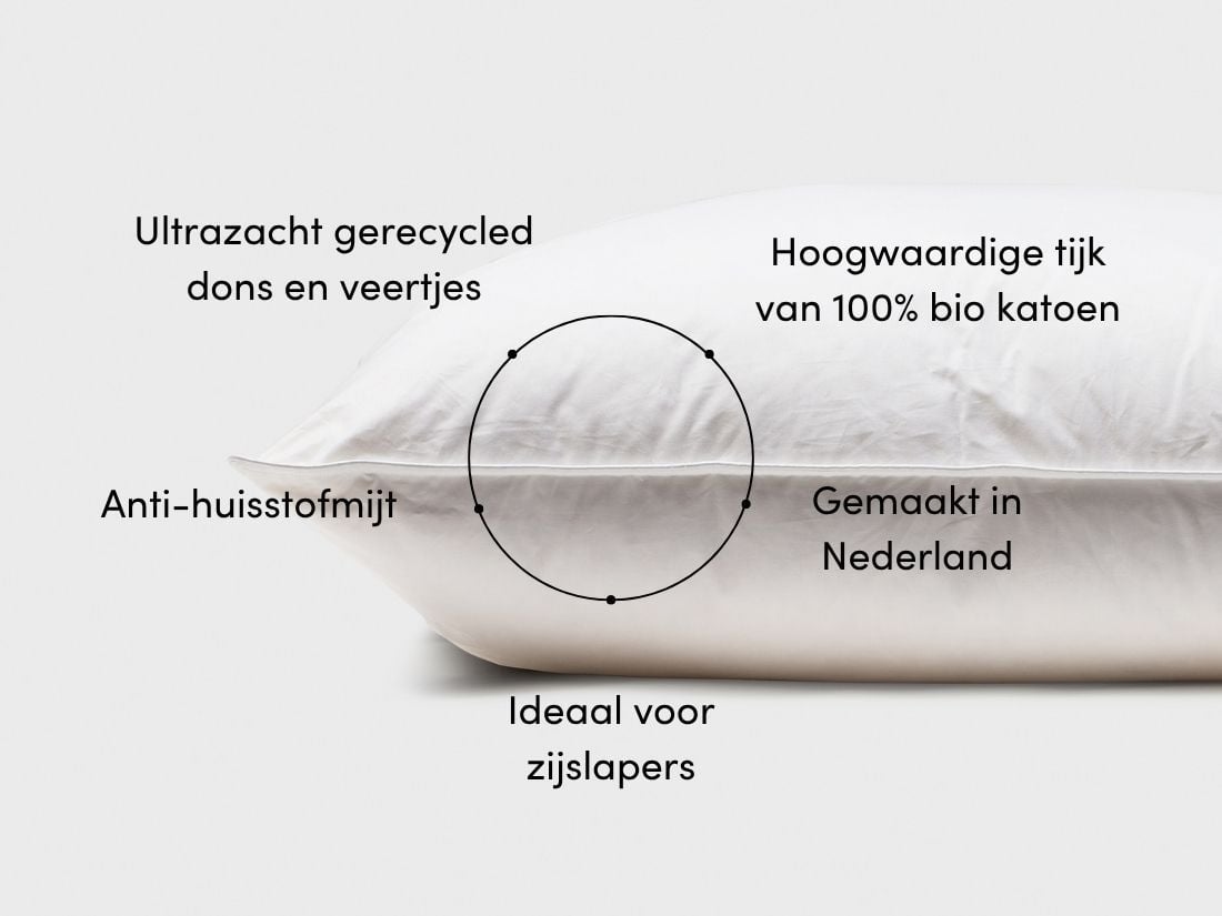 Kussen gerecycled dons 40x80 zacht