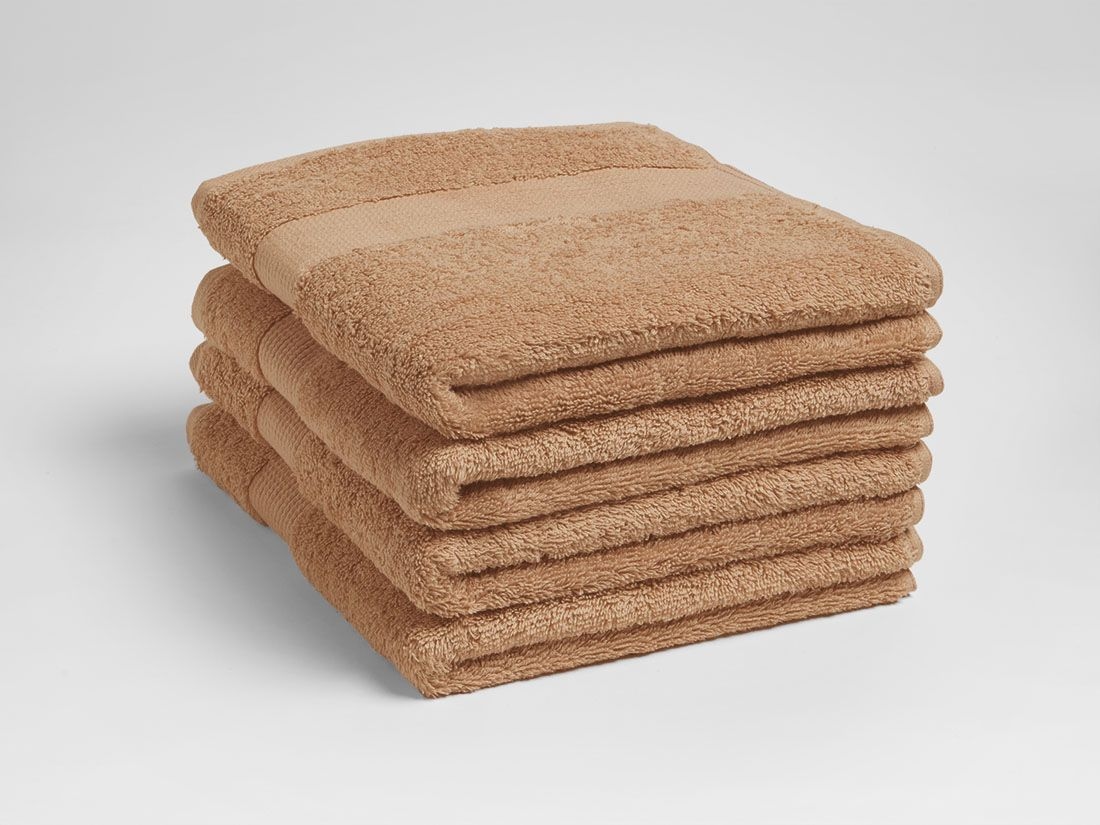 Serviettes de toilette éponge miel 50x100 - 4 pcs