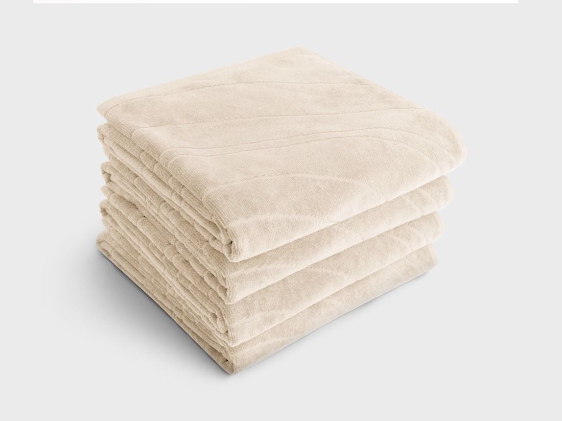 Serviettes de toilette en velours sable fin 50x100 - 4 pcs
