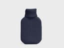 Housse de bouillotte coton mélange bleu marine 36x20