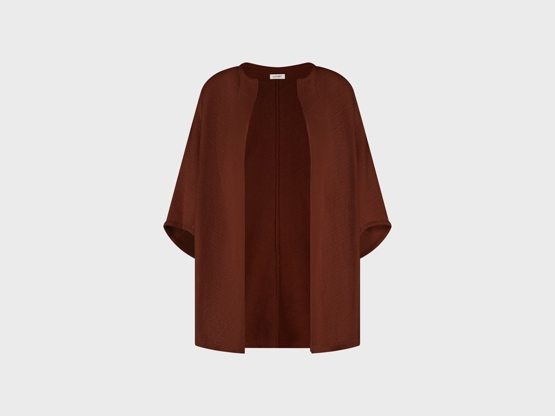 Kimono vest gebreid katoen cinnamon brown