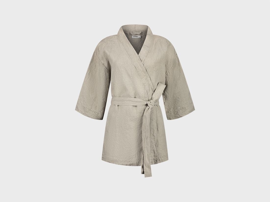 Kimono jasje gewassen linnen natural
