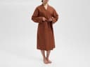 Kimono badjas gewassen linnen almond brown