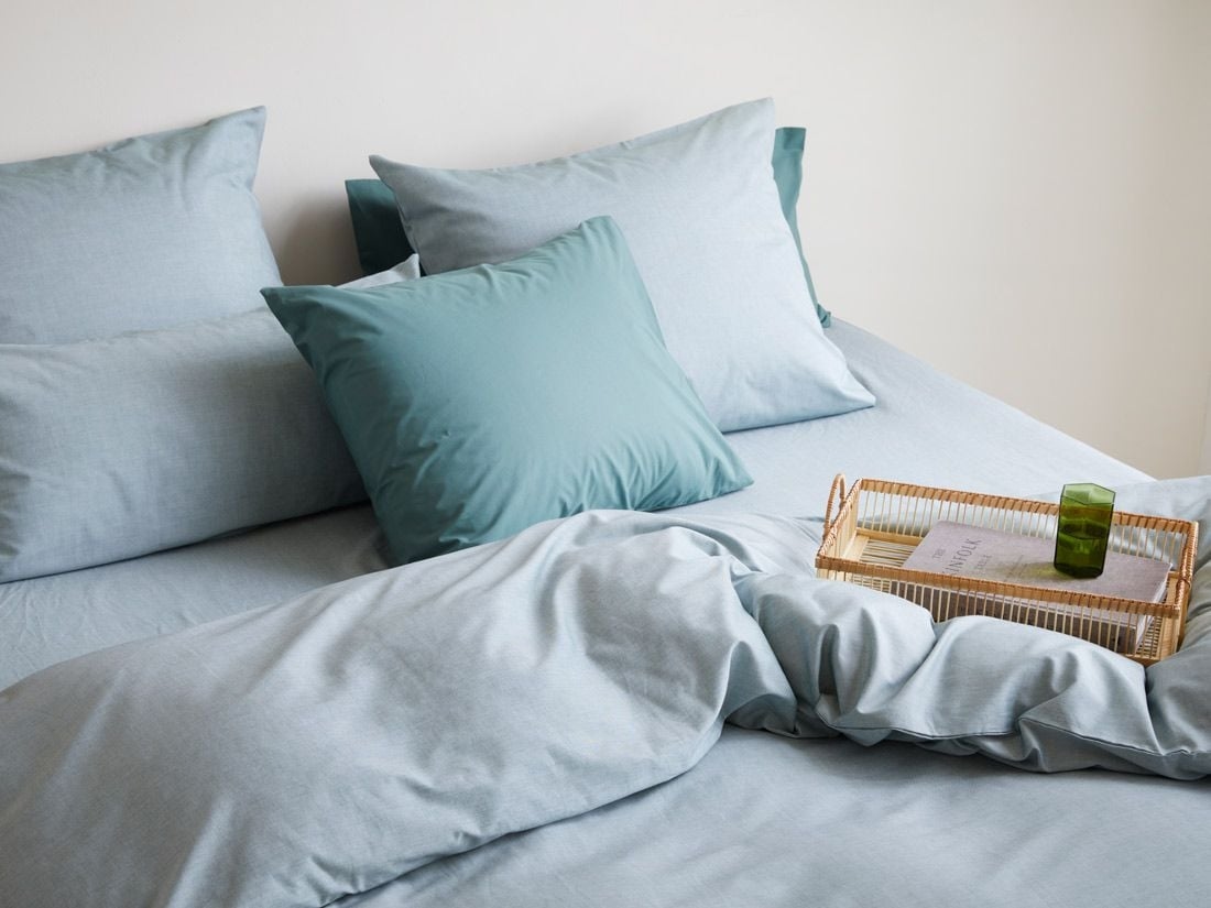 Kussensloop katoen TENCELâ„¢ green chambray