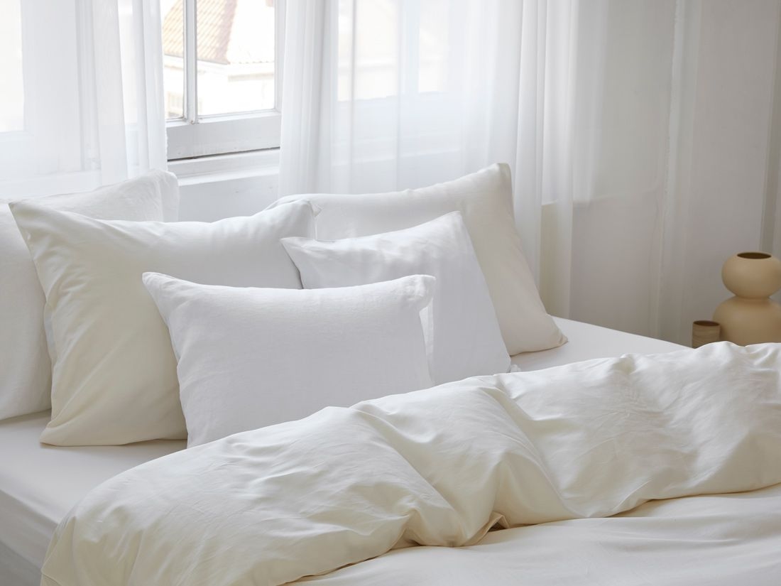 Kussensloop katoen satijn pure white 50x60