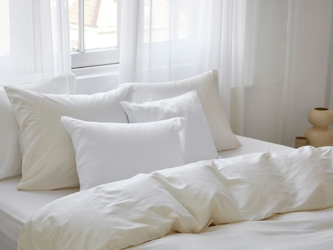 Dekbedovertrek katoen satijn natural - zonder slopen