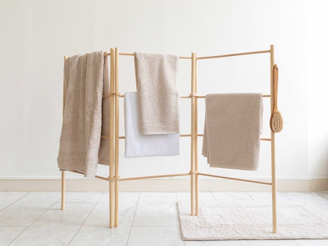 Badlaken dots white sand 100x150 - 1 st