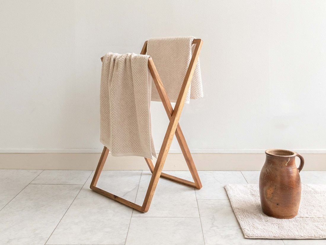 Douchelakens dots white sand 70x140 - 2 st