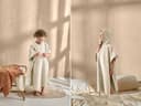 Poncho de bain enfant velours coquillage sable fin