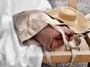 Drap de bain nid d'abeille terre rose 100x150 - 1 pc