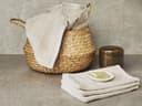 Serviette de toilette éponge blanc sable 50x100