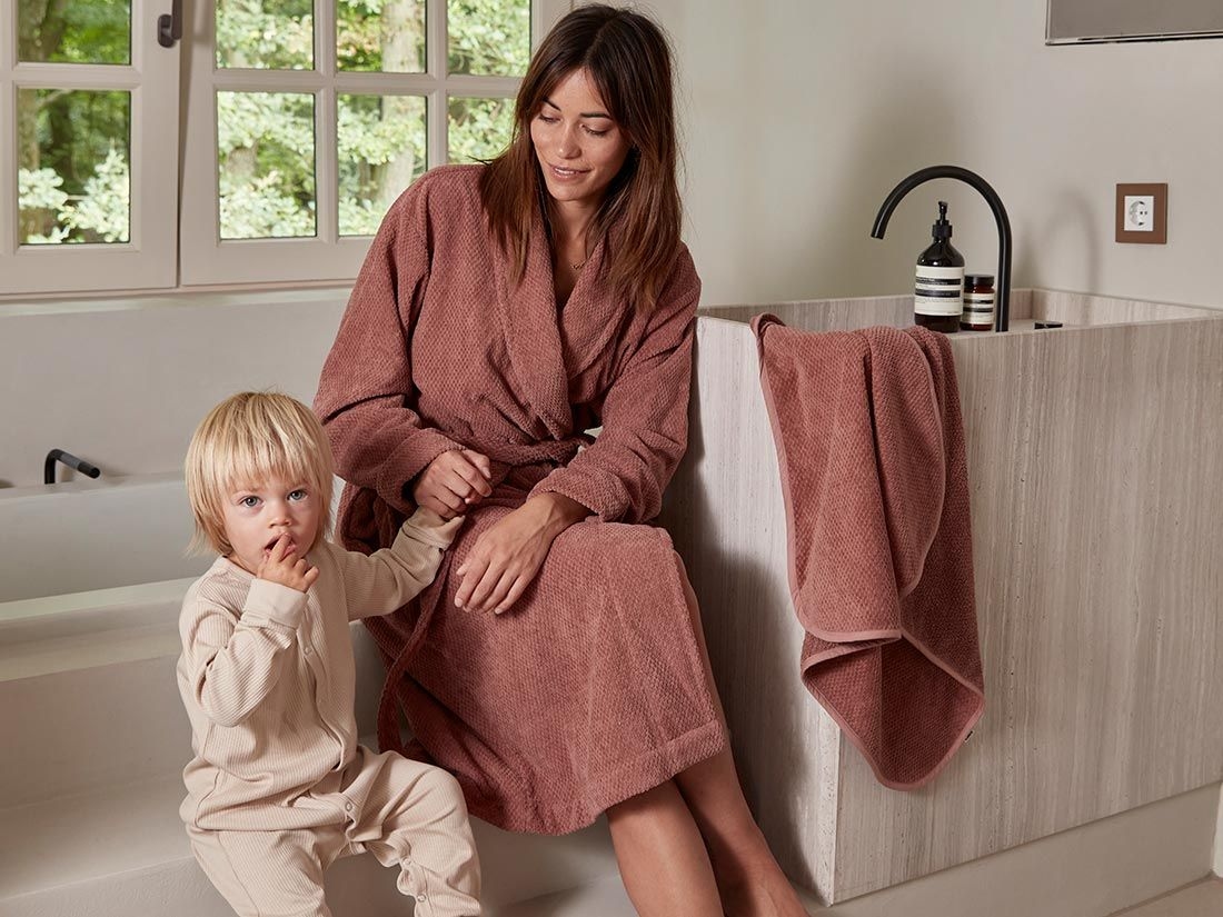 Badjas mini dots blush rose