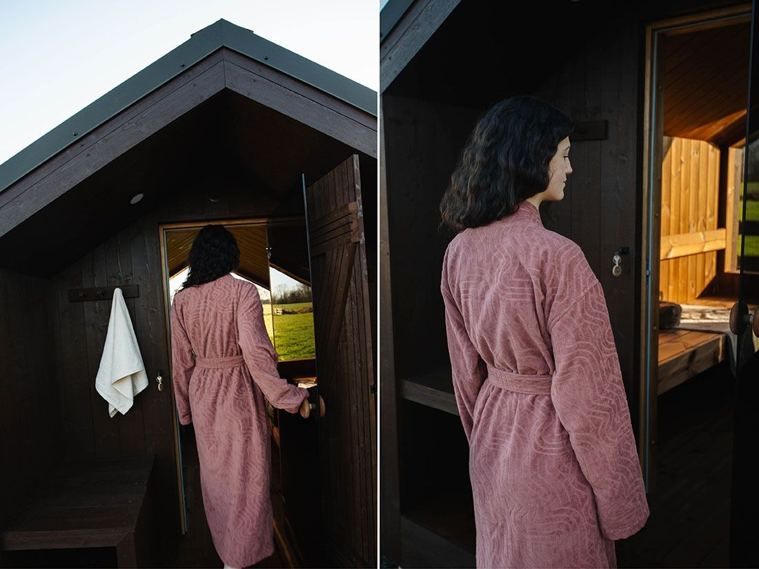 Badjas velours blush rose