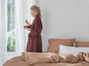 Kimono badjas gewassen linnen rosewood