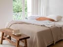 Couvre-lit en coton taupe clair