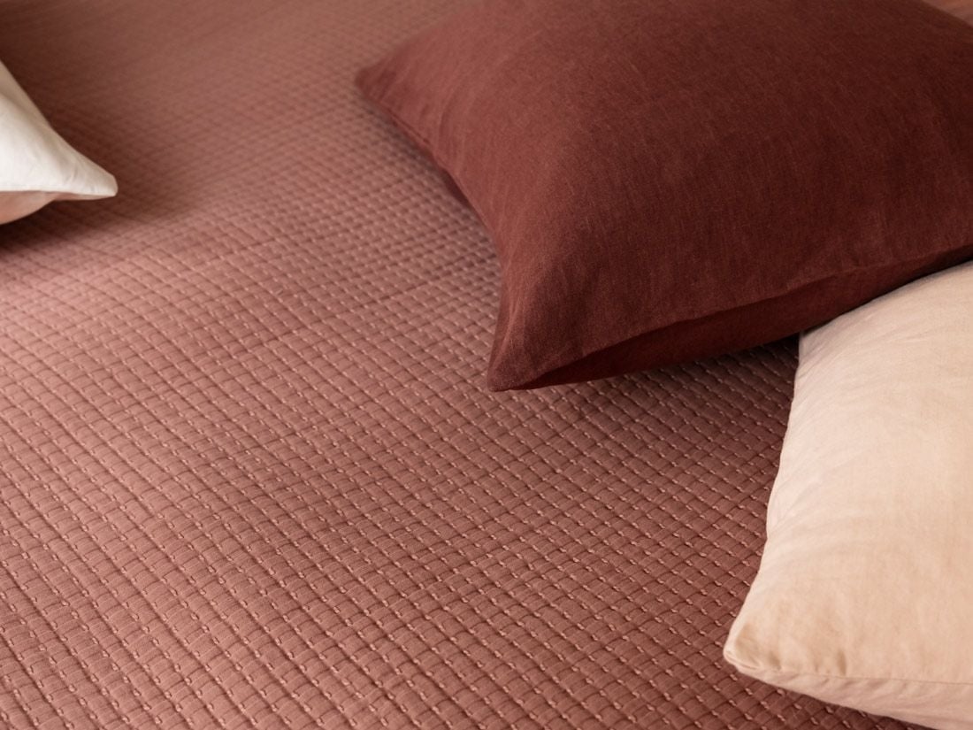 Sprei mousseline katoen stitch rose cloud