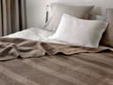 Merinowollen deken stripe brown/chestnut 150x220