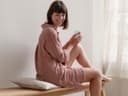 Blousejurk gewassen linnen wafel blush rose