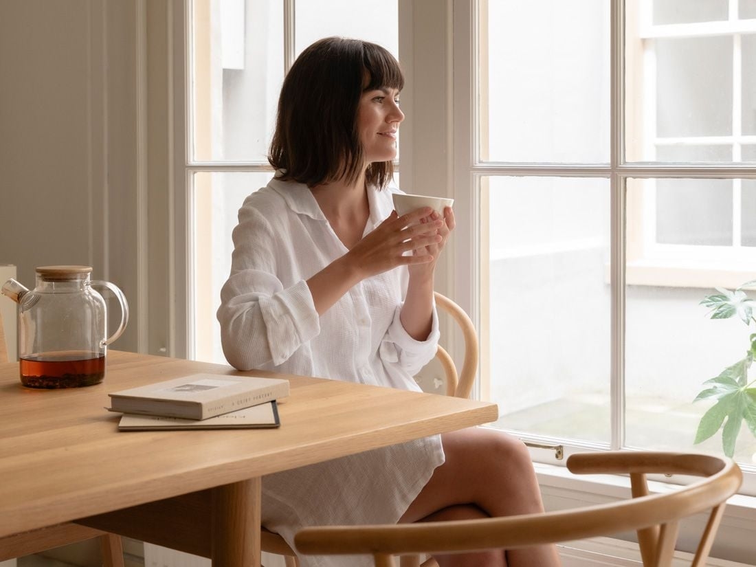 Robe chemise lin lavé gaufré blanc pur S