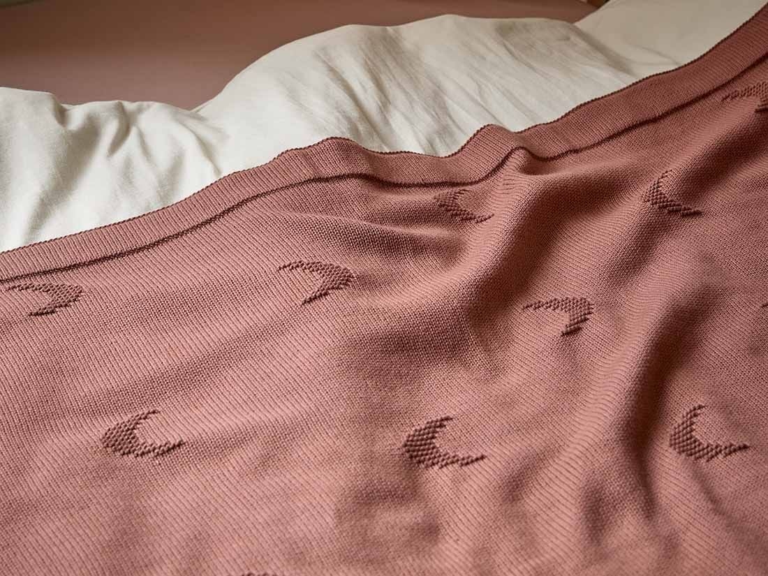 Kinderdeken katoen moon blush rose 100x150