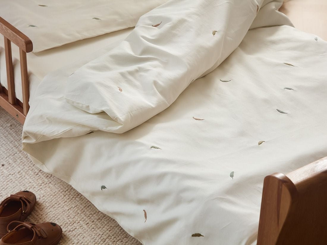 Kinderdekbedovertrek katoen satijn multicolour feather