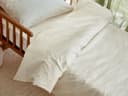 Housse de couette enfant satin de coton plume blanc chaud