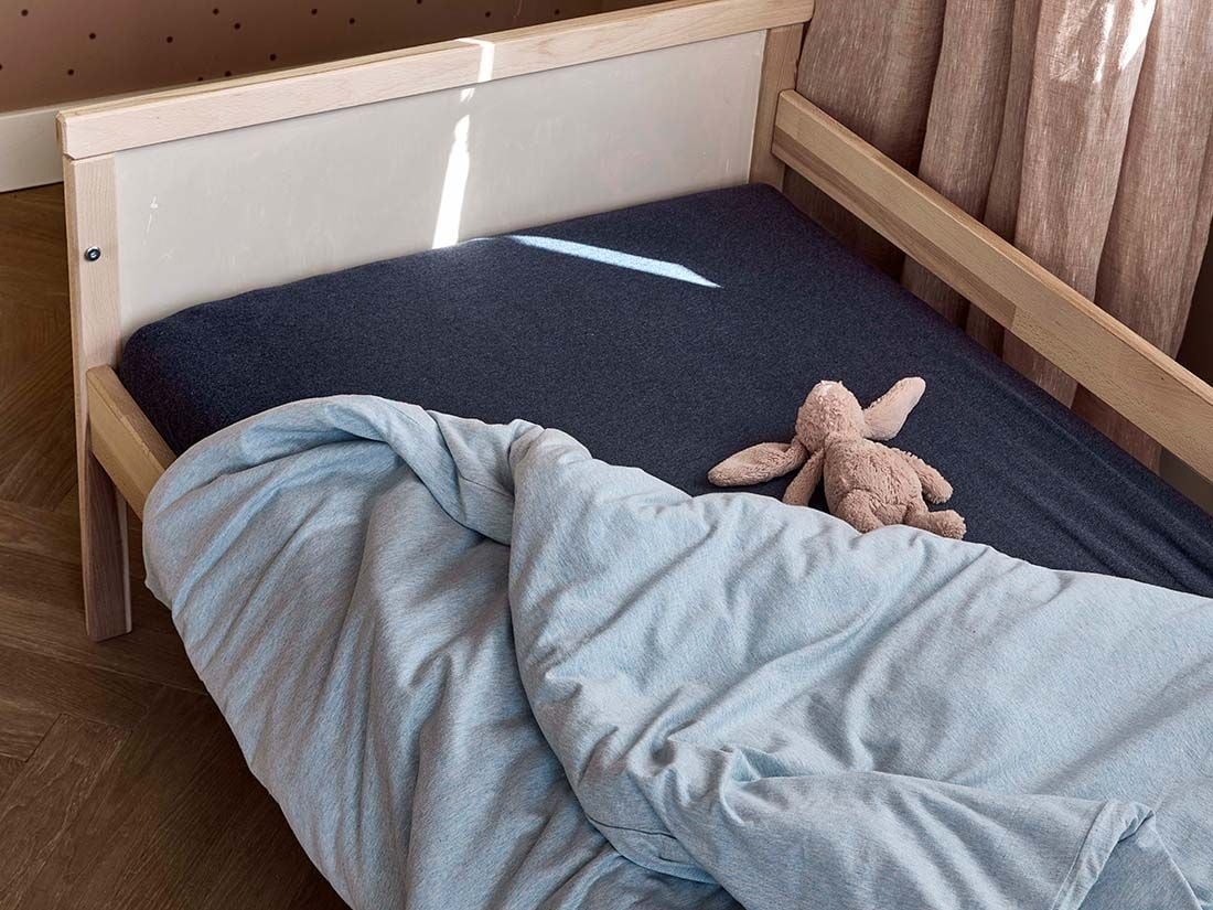 Kinderhoeslaken jersey indigo blue