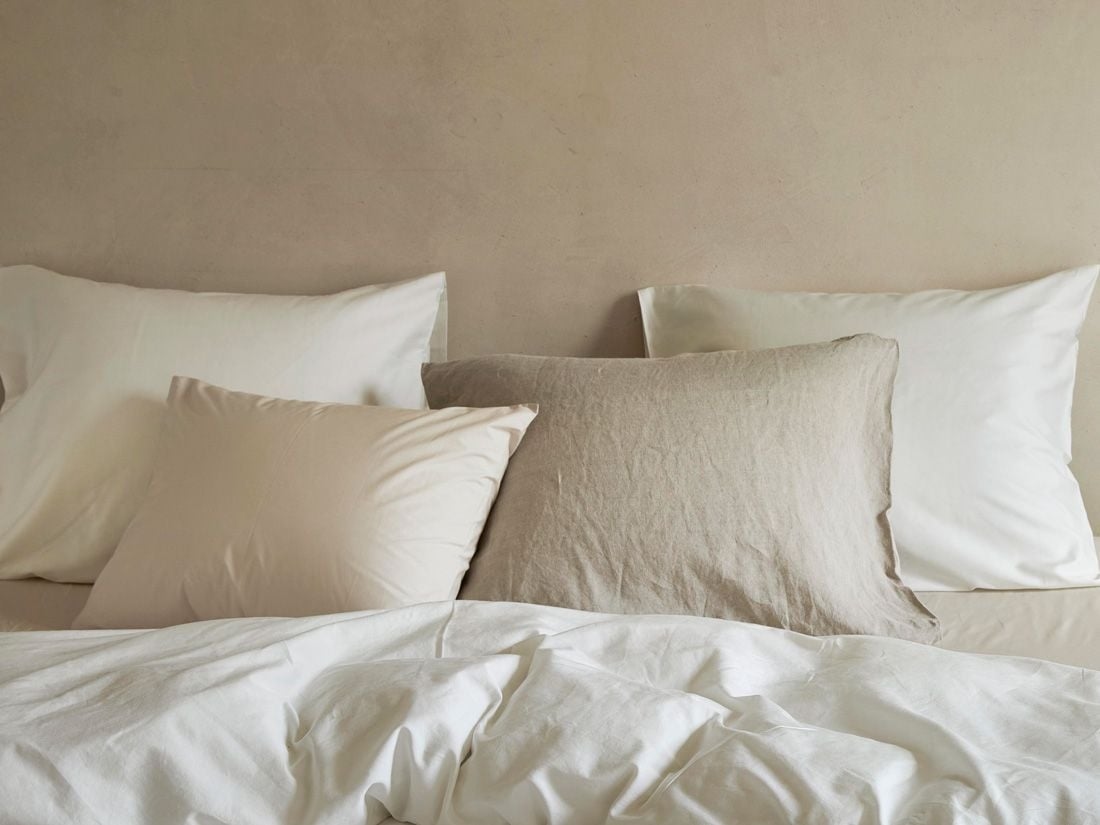 Kussensloop katoen satijn warm white