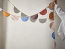 Guirlande de fanions en coton demi-lune multicolore 3,6m