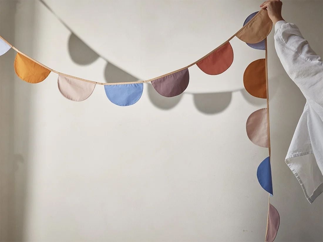 Vlaggenlijn katoen halve maan multicolor 3.6m