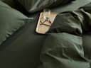 Drap-housse satin de coton vert olive foncé