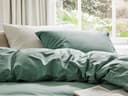 Taie d'oreiller satin de coton vert d'eau
