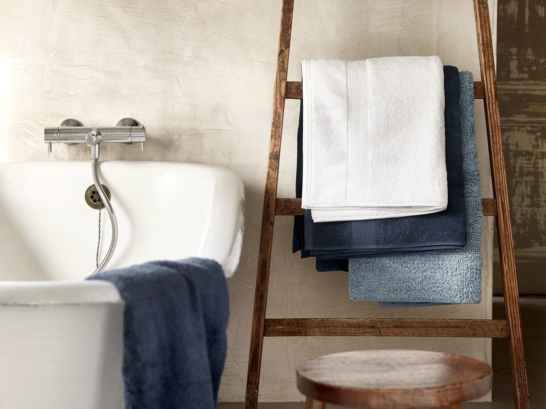 Douchelakens terry river blue 70x140 - 2 st