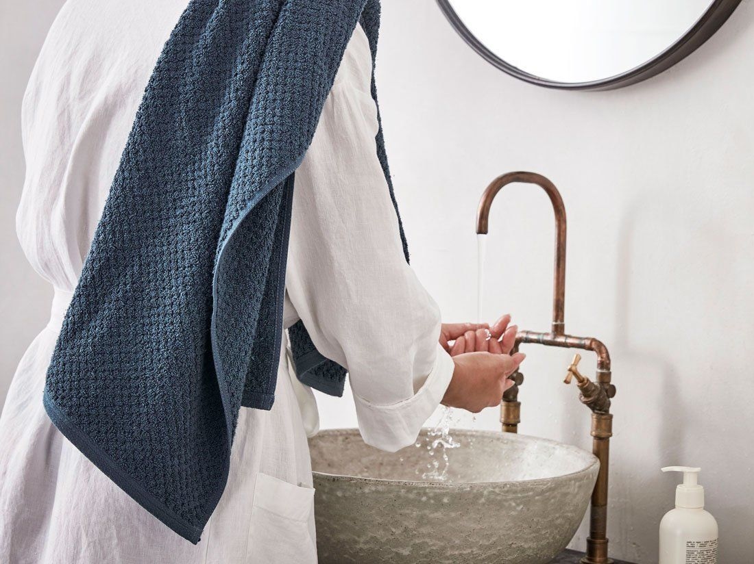 Douchelakens dots blue 70x140 - 2 st