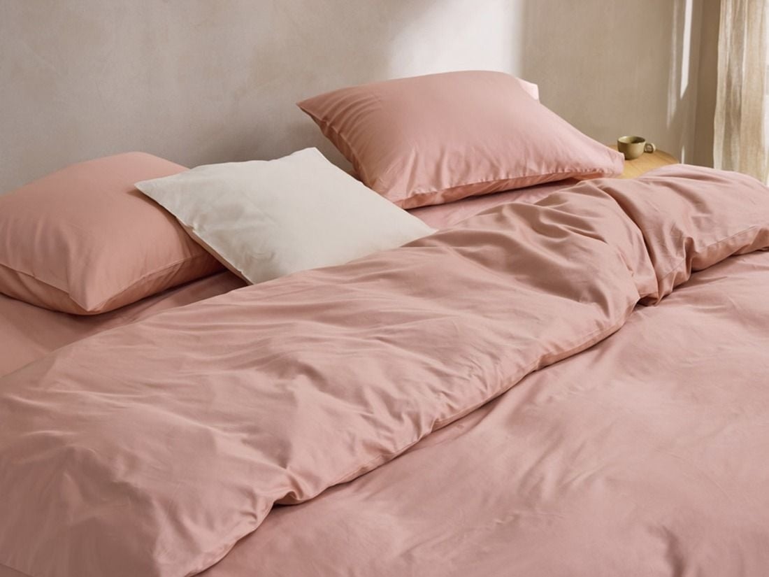 Dekbedovertrek katoen satijn cosmea pink