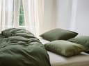 Parure de lit satin de coton vert olive foncé