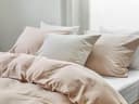 Taie d'oreiller satin de coton rose poussiéreux