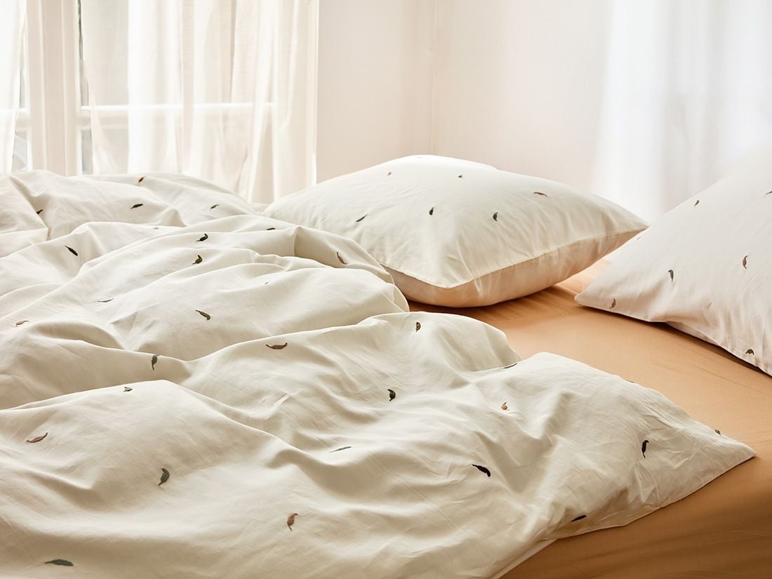 Parure de lit satin de coton plume multicolore