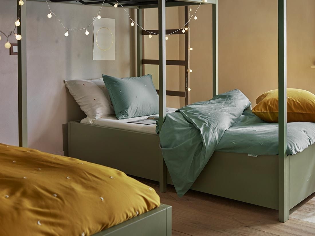 Kinderdekbedovertrek katoen satijn sea green moon