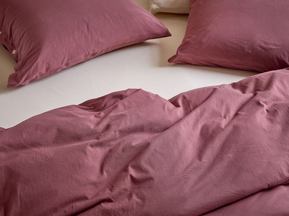 Parure de lit jersey rose du soir