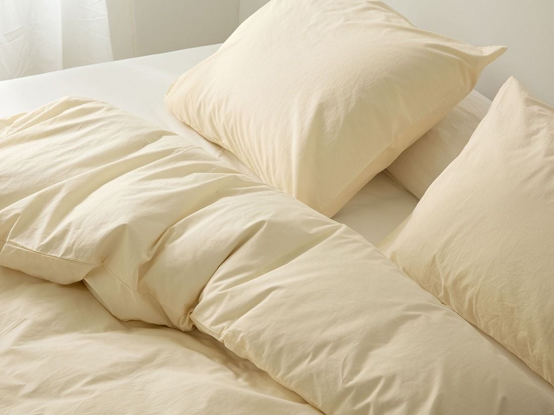 Parure de lit percale de coton éclat doré