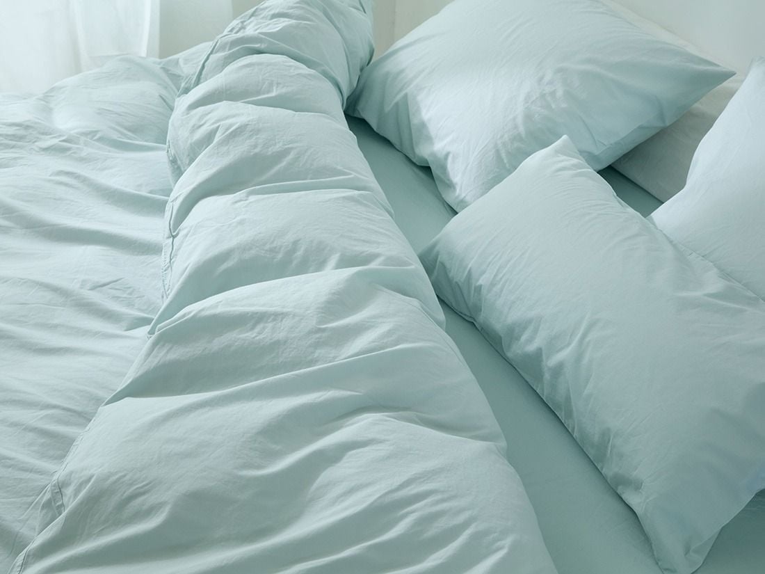 Dekbedovertrek percal katoen playful aqua