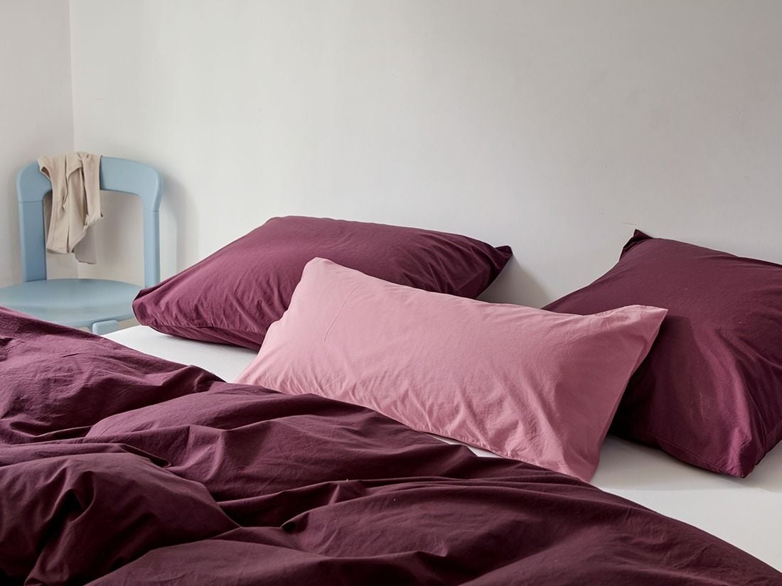 Dekbedovertrek percal katoen plum paradise