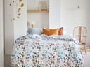 Housse de couette percale de coton points d'aquarelle