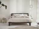 Parure de lit percale de coton blanc sable