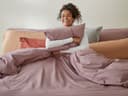 Dekbedovertrek flanel mauve chambray - zonder slopen
