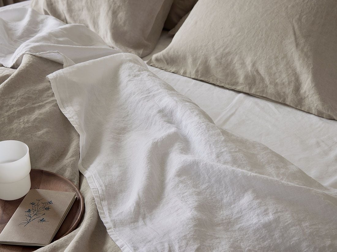 Laken gewassen linnen pure white