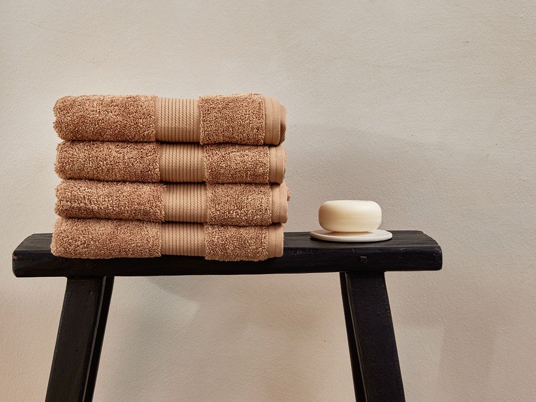 Serviettes de toilette éponge miel 50x100 - 2 pcs
