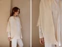 Kimono vest gebreid katoen warm white